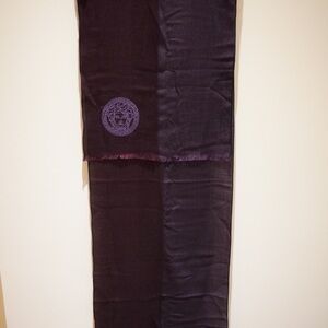 Versace Purple two toned Wool Scarf with Medusa